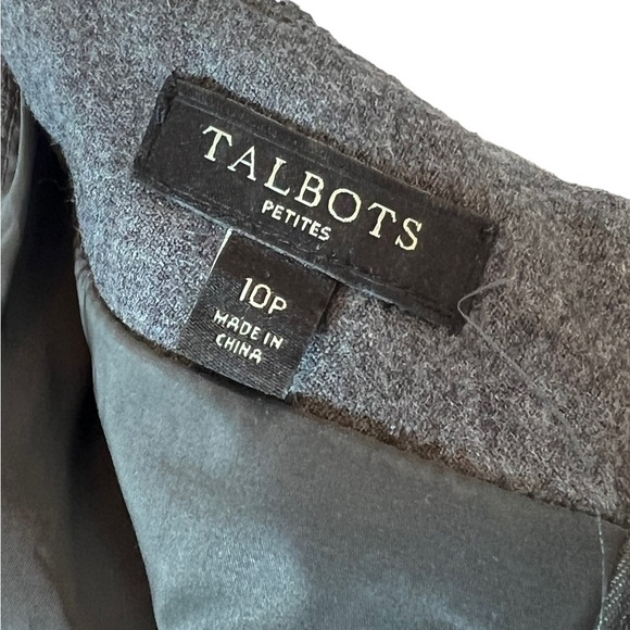 Talbots Charcoal Gray Wool Sleeveless Sheath Dress, Size 10P - Picture 4 of 5